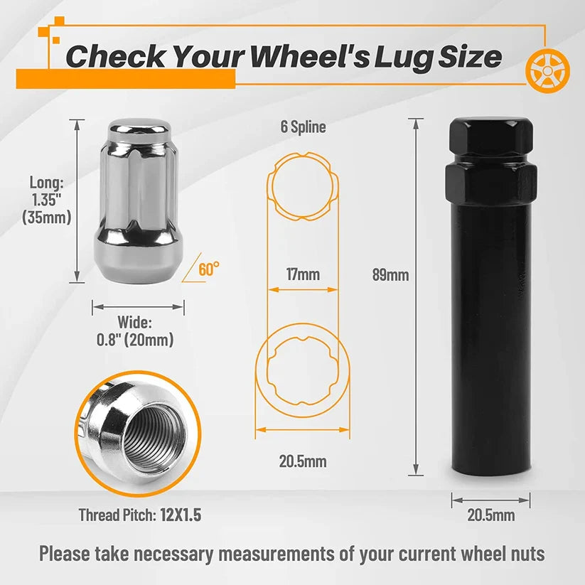 Kit tuercas de seguridad M12x1.5 Silver