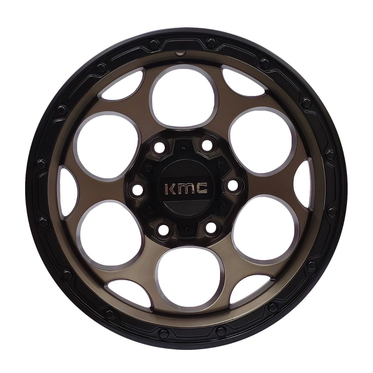 Llanta Pacific Wheels DIRTYH 17x9 ET0 6x139 — Bronce mate / borde negro mate