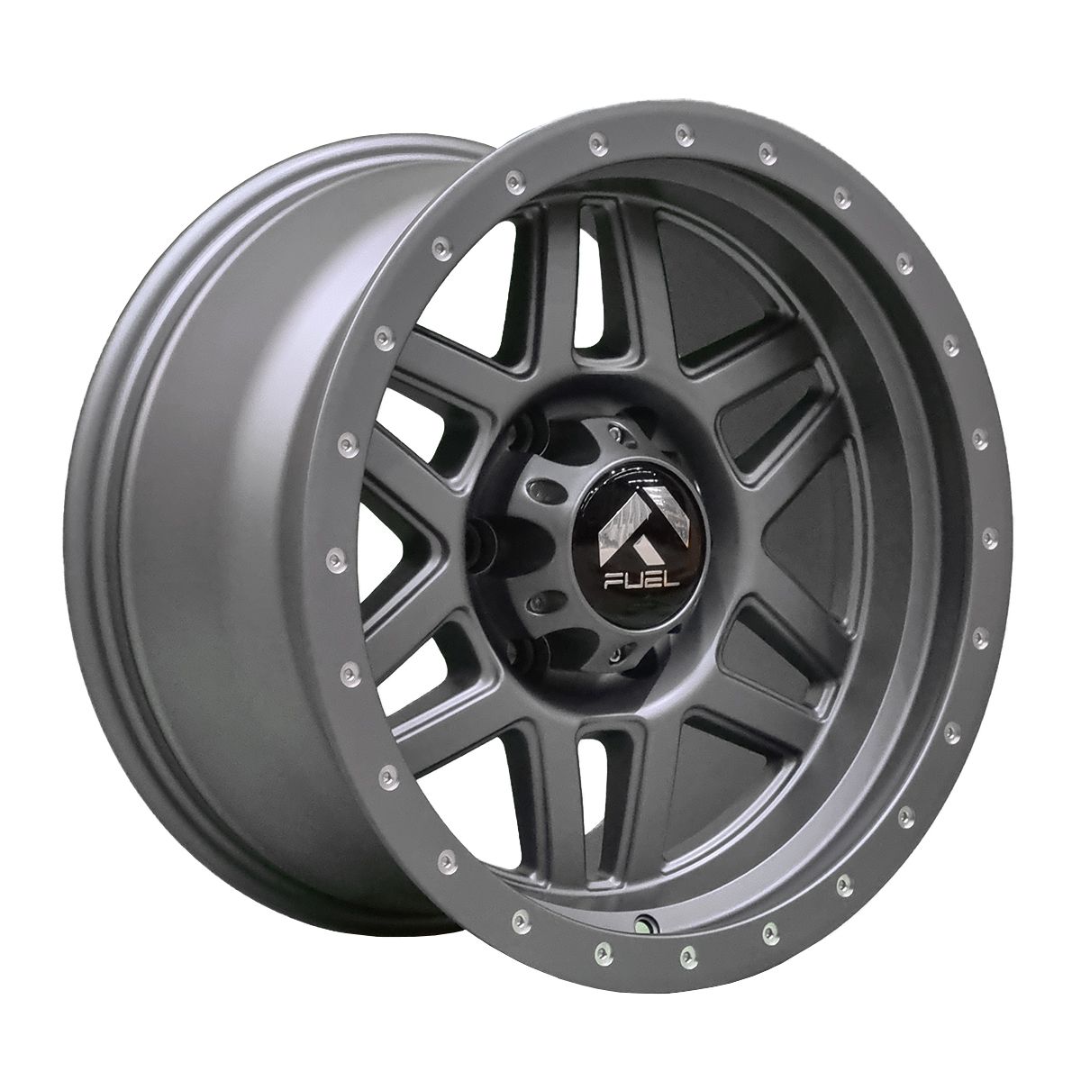 Llanta Pacific Wheels KELSO 17x9 ET0 6x139 — Matt Gunmetal Milling Rivet