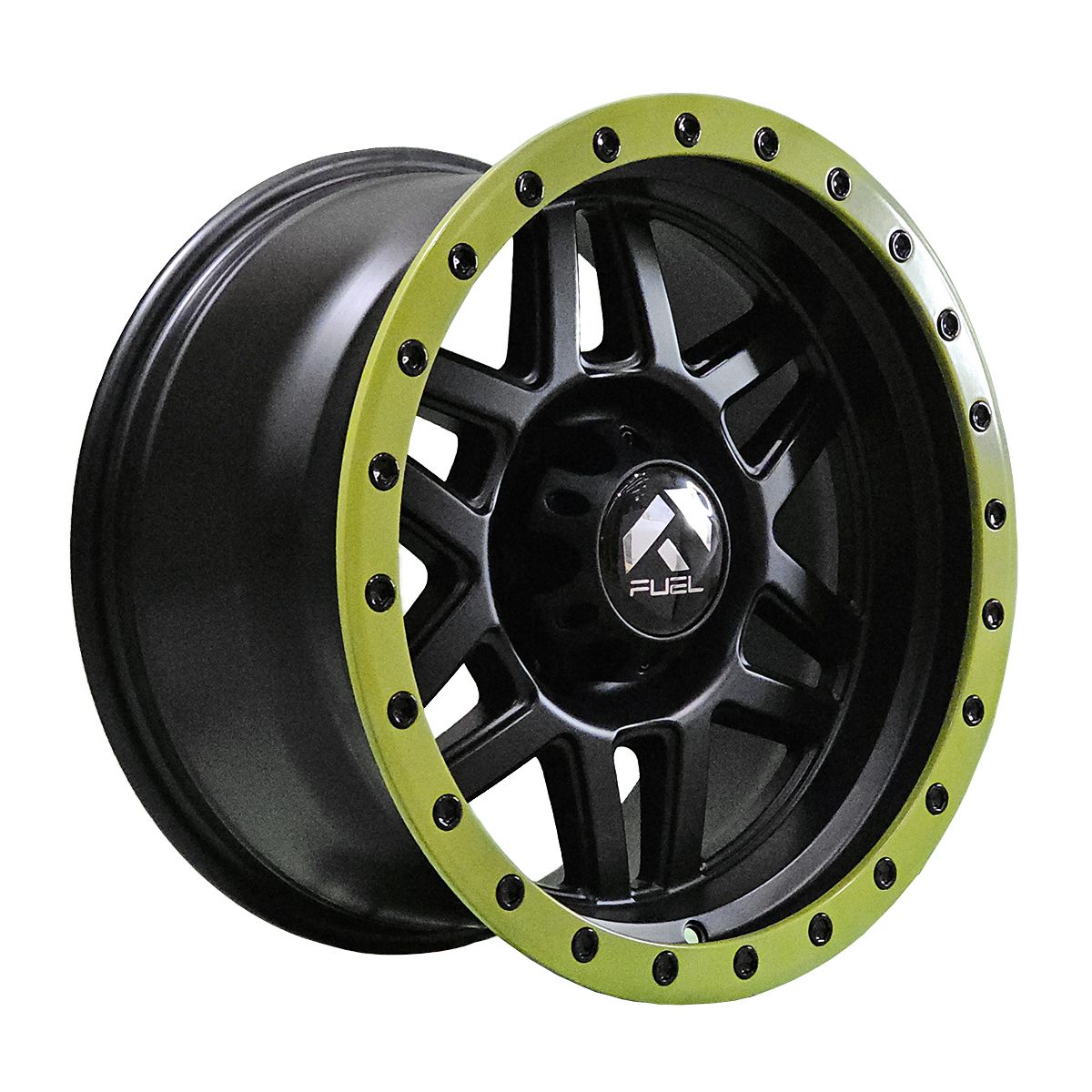 Llanta Pacific Wheels KELSO 17x9 ET0 6x139 — Matt Black Lip Yellow Nalck Rivett