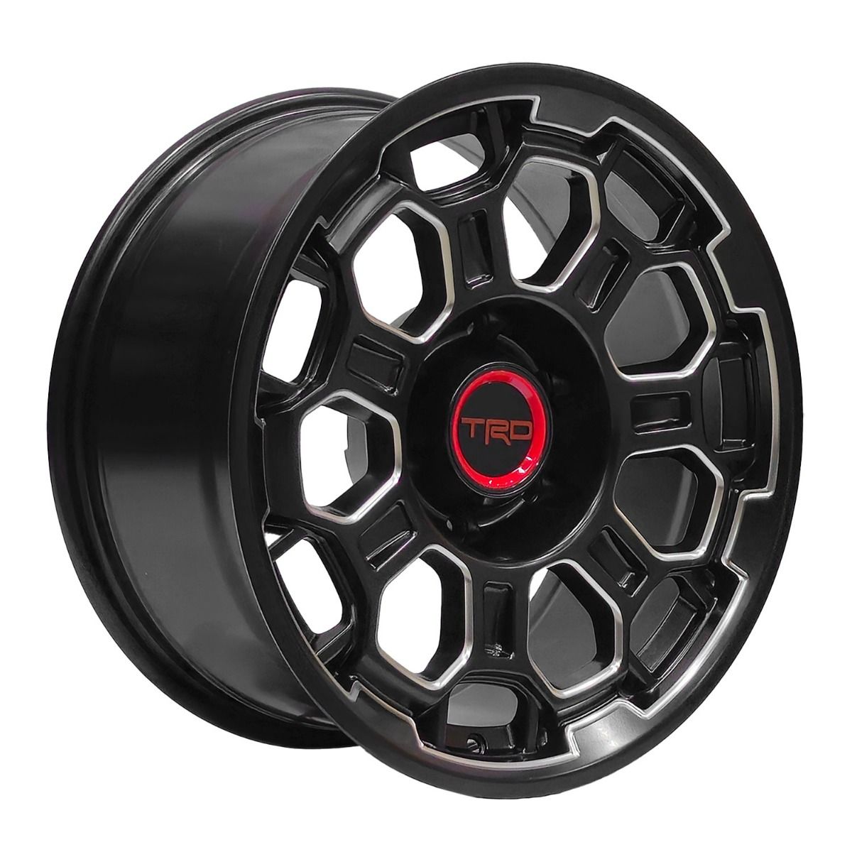 Llanta Pacific Wheels TRDFJ 17x8 ET5 6x139 — Negro mate / blanco mate