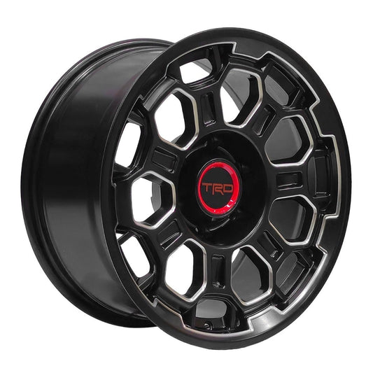 Llanta Pacific Wheels TRDFJ 17x8 ET5 6x139 — Negro mate / blanco mate