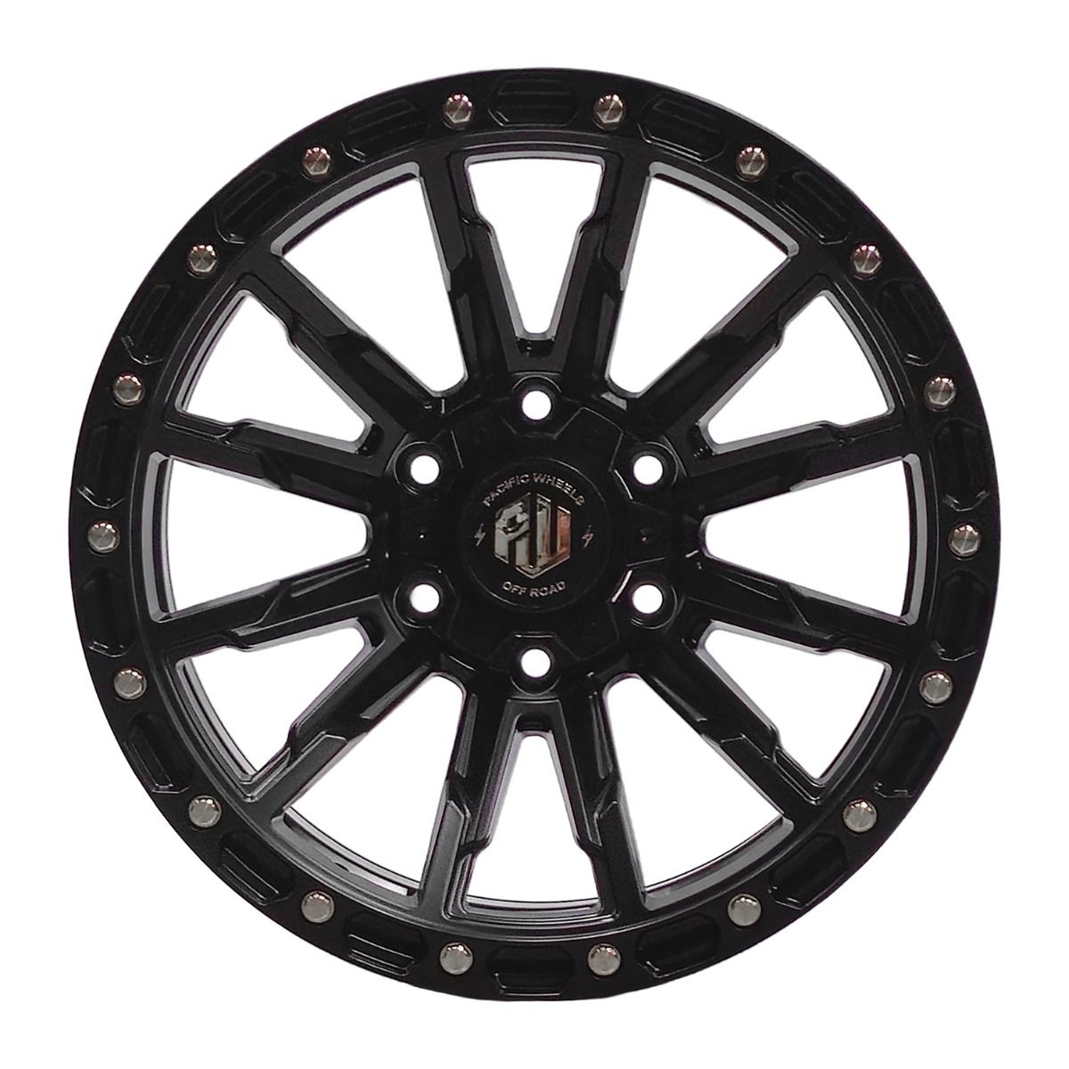 Llanta Pacific Wheels TRIGGER 17x9 ET0 6x139 — Matt Black Milling Rivet