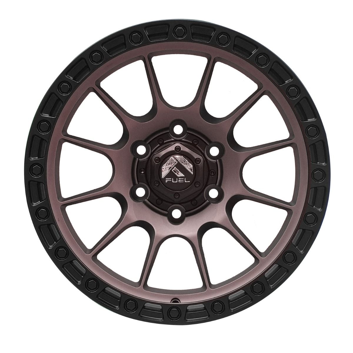 Llanta Pacific Wheels VECTOR 17x9 ET-12 6x139 — Bronce mate / borde negro mate