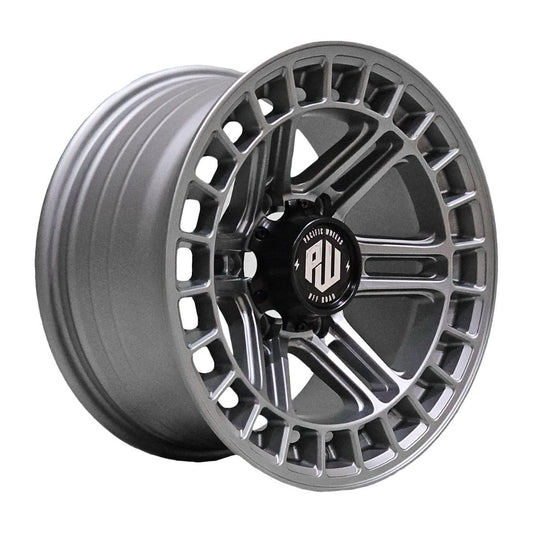 Llanta Pacific Wheels WARRIOR 17x9 ET0 6x139 — Gris gunmetal mate